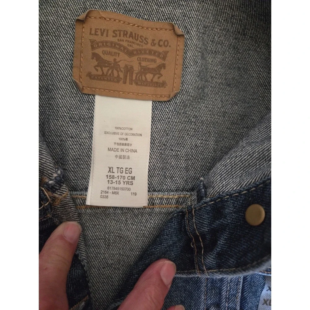 Levis Kids XL Blue Denim Trucker Jacket NWT 100% Cotton 1383478